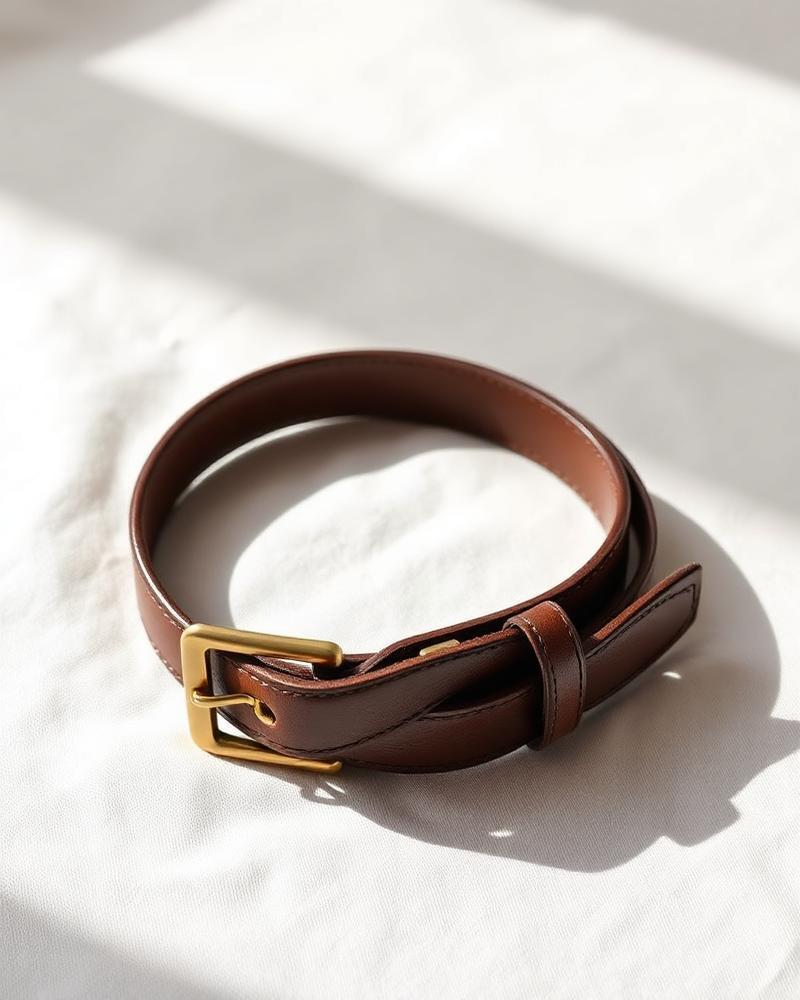 Heritage Light Grey Leather Belt